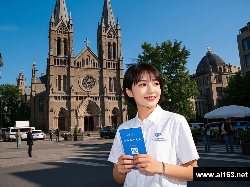 教堂前的浪漫报道之旅